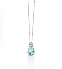 Collana con Gemma del Cielo e diamanti in oro bianco 375