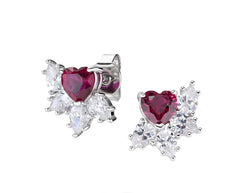 Orecchini con Cuore Rubino