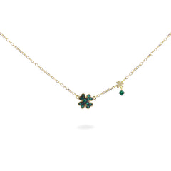 Collana quadrifoglio verde