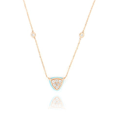 COLLANA LES PETITS BONBONS TRIANGOLO TURCHESE E DIAMANTI