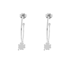 ORECCHINI CERCHIO CON CIONDOLO MICRO QUADRIFOGLIO OR D1 QUAD RH