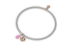 Bracciale con Campanella e Orso Rosa