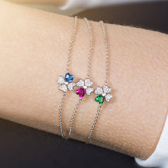 Bracciale "Quadricuore" in Argento con Zirconi