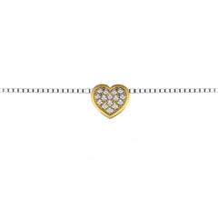 DonnaOro Luce collana cuore con pavé di diamanti in oro giallo CT 0,05 DHPF9418.005