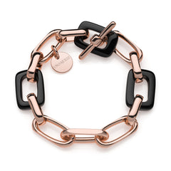 Bracciale di catena forzatina e onice nera 532013