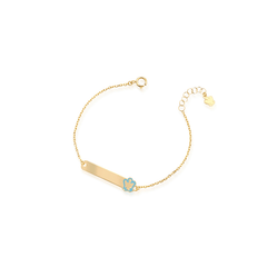 BRACCIALE ORO BAMBINO CON TARGHETTA E ANGELO AZZURRO SKU: NKT380