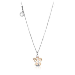 COLLANA IN ORO CON ANGELO E ALI IN Contrasto NKT255