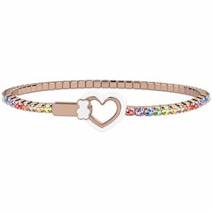 Bracciale tennis cuore multicolor