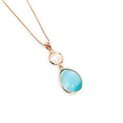 Collana Madi Laguna Goccia Pendenti con Quarzo Azzurro Cod. 38976