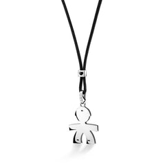 CIONDOLO I CLASSICI CON SAGOMA BIMBO IN ORO BIANCO