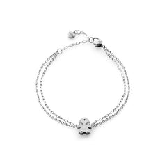 BRACCIALE I CLASSICI CON SAGOMA BIMBA IN ORO BIANCO E DIAMANTE