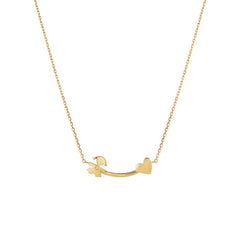 COLLANA LES PETITS CON SAGOMA BIMBA E CUORE, IN ORO GIALLO E DIAMANTE